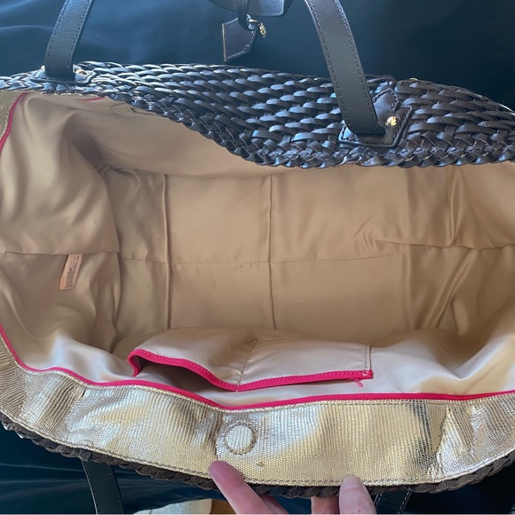 Juicy Couture Huge Brown Woven Leather Tote!! EUC RARE Stunningly Gorgeous 💛HP💛 - Picture 11 of 16